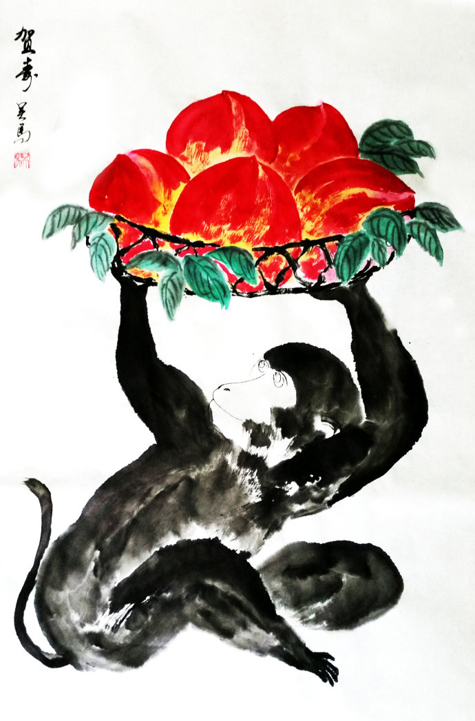 金猴贺寿图3 吴马作品 金猴贺寿图3 吴马作品